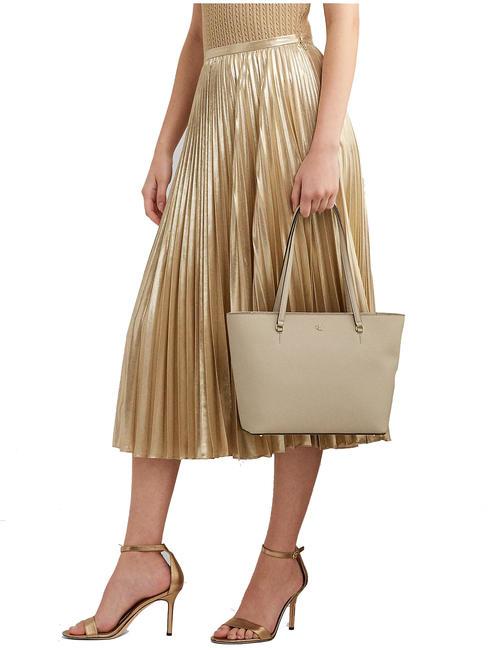 KARLY Einkaufstasche aus Leder hell beige - Damentaschen