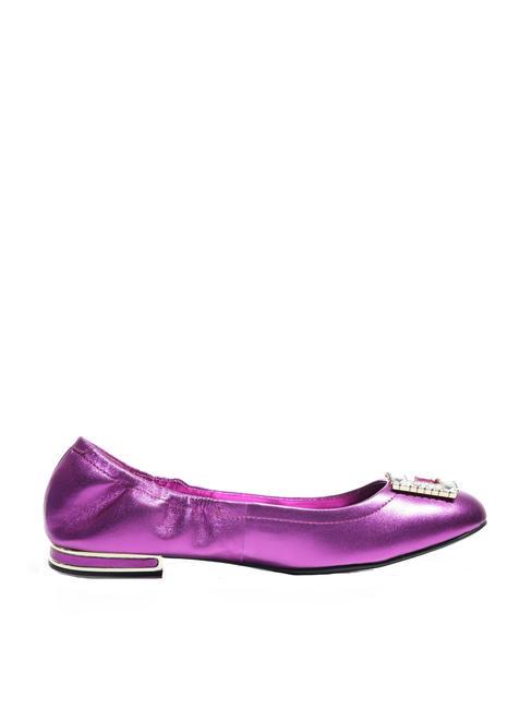 MICKLE Ballerinas aus Leder Fuchsie - Damenschuhe