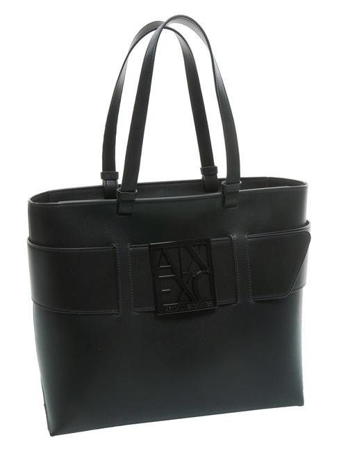 A|X BUCKLE Schulter-Shopper-Tasche Schwarz - Damentaschen