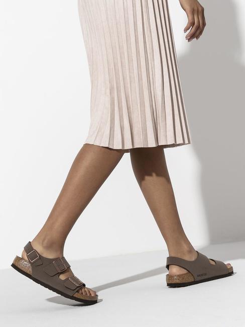 MILANO Birko-Flor-Sandalen-Slipper Mokka - Schuhe Unisex