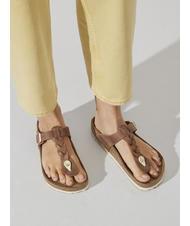 BIRKENSTOCK GIZEH Flip-Flops aus Leder Cognac - Schuhe Unisex - 8