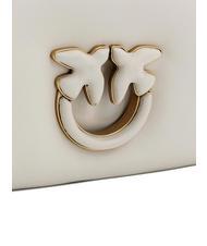 PINKO LOVE CLICK PUFF Mini-Schultertasche aus Leder Wei&szlig; + Wei&szlig;blockfarbe - Damentaschen - 4