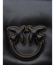 PINKO LOVE CLICK PUFF Mini-Schultertasche aus Leder schwarze Limousinenblockfarbe - Damentaschen - 4