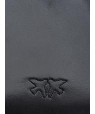 PINKO LOVE CLICK PUFF Mini-Schultertasche aus Leder schwarze Limousinenblockfarbe - Damentaschen - 5