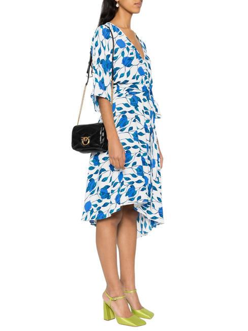 LOVE CLICK PUFF Mini-Tasche aus gestepptem Leder schwarz-antikgold - Damentaschen