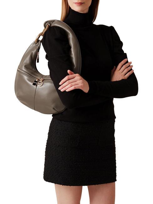 INFINITE Umh&auml;ngetasche aus Leder lehmgrau/op - Damentaschen