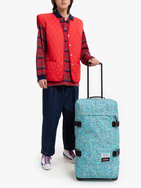 TRANVERZ M Mittlerer Trolley Wally-Muster blau - Halbharte Trolleys