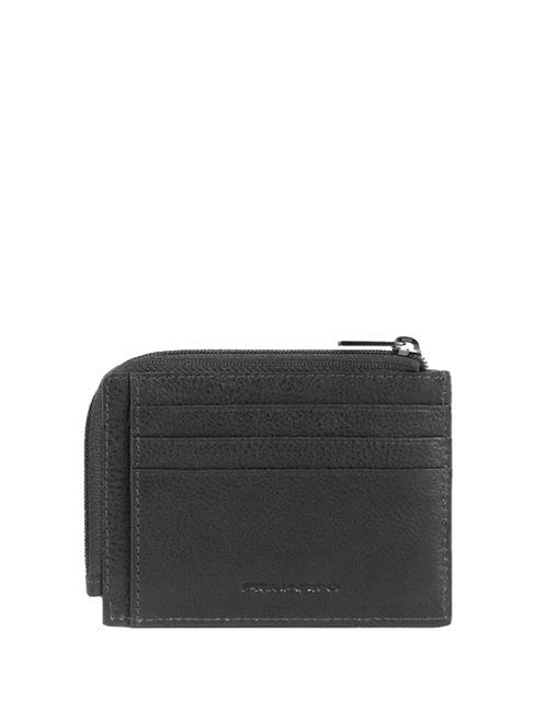 S129  Kartenetui/Geldb&ouml;rse aus Leder Schwarz - Brieftaschen Herren