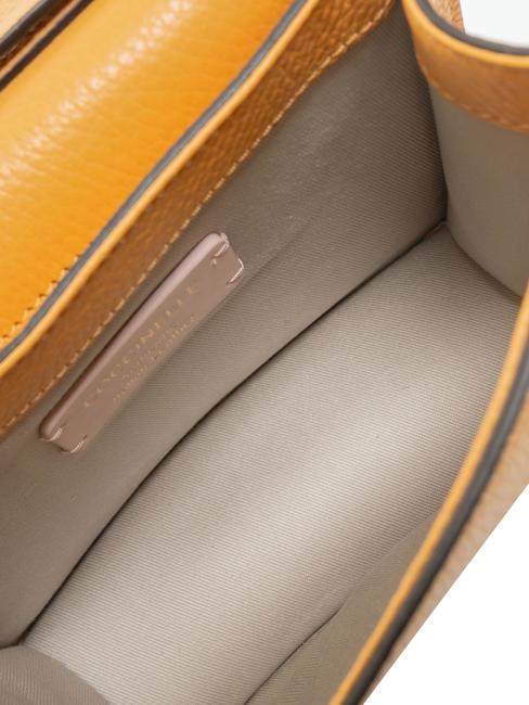 TULIP Umh&auml;ngetasche aus geh&auml;mmertem Leder Aprikose - Damentaschen