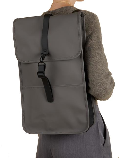 BACKPACK Wasserdichter Rucksack grau - Rucks&auml;cke f&uuml;r Schule &amp; Freizeit