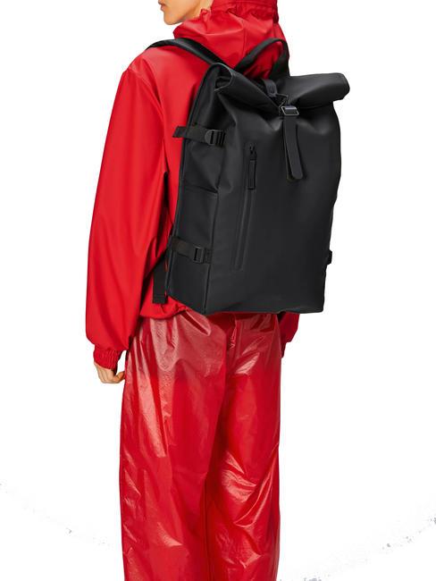 ROLLTOP RUCKSACK Rucksack Schwarz - Rucks&auml;cke f&uuml;r Schule &amp; Freizeit