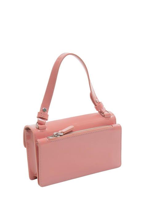 NICO SHINY Mini-Tasche aus gl&auml;nzendem Leder Kamelie - Damentaschen