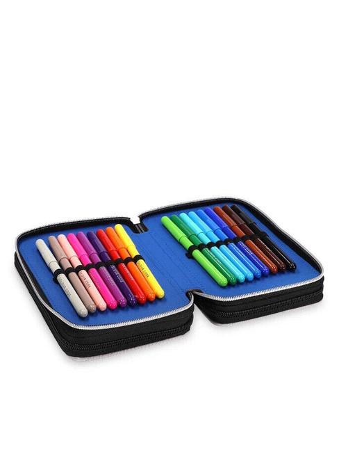 1907 Federm&auml;ppchen mit 3 Rei&szlig;verschl&uuml;ssen und Schulset Schwarz - Etuis und Zubeh&ouml;r