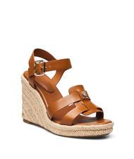 TOMMY HILFIGER TH Hohe Espadrilles-Keilsandalen aus Leder Cognacbraun - Damenschuhe - 2