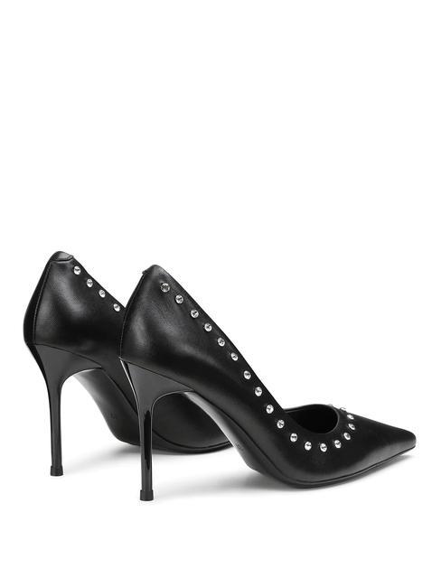 QUEEN 3878 Lederpumps mit Applikationen Schwarz - Damenschuhe