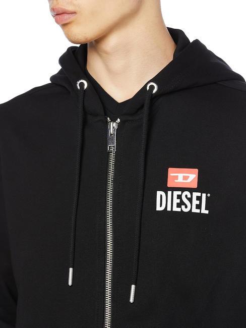 S-GIRK Sweatshirt mit durchgehendem Rei&szlig;verschluss und Kapuze Schwarz - Sweatshirts Herren