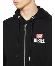 DIESEL S-GIRK Sweatshirt mit durchgehendem Rei&szlig;verschluss und Kapuze Schwarz - Sweatshirts Herren - 3