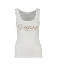 GUESS LOGO GLITTER Tanktop aus Baumwolle - T-Shirts und Tops f&uuml;r Damen