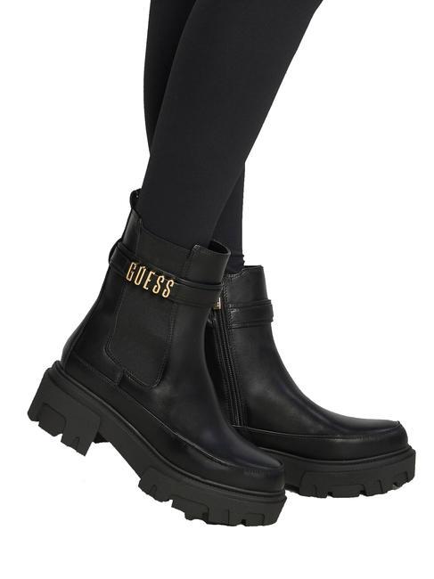YELMA Stiefeletten mit metallischem Logo SCHWARZ - Damenschuhe