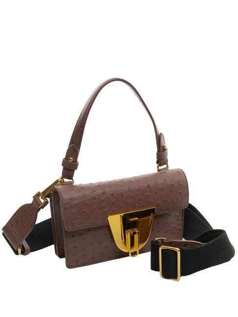 NICO OSTRICH Mini-Tasche aus bedrucktem Leder Johannisbrot - Damentaschen