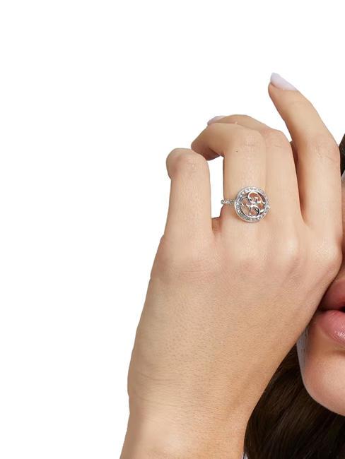 LIFE IN 4G Ring mit Logo und Kristallen SILBER - Ringe