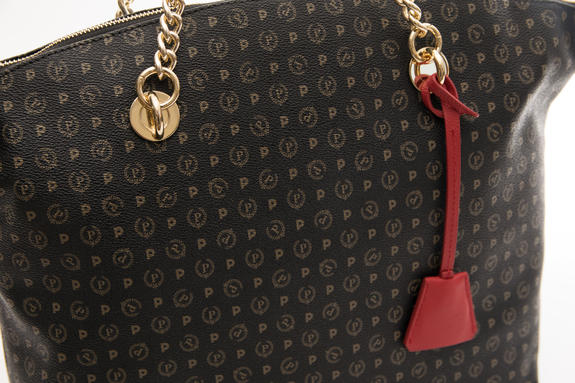 Heritage Classic Umh&auml;ngetasche, austauschbare Tragegriffe schwarzer Lack - Damentaschen