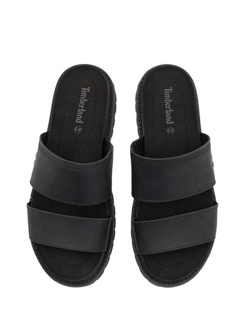 CLAIREMONT WAY Sandale aus Leder schwarzes Vollkorn - Damenschuhe