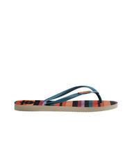 HAVAIANAS SLIM PATCHWORK Flip-Flops beige stroh/blau - Damenschuhe - 2
