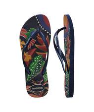 HAVAIANAS  SLIM TROPICAL Flip-Flops MARINEBLAU / BLAU / MARINEBLAU - Damenschuhe - 4