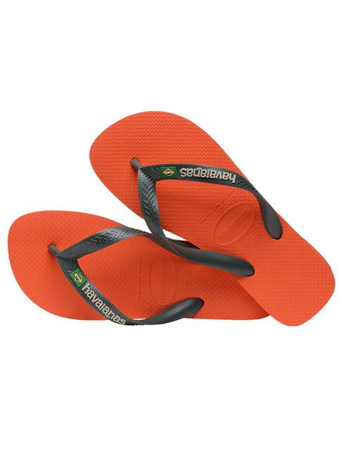 BRASIL LOGO Flip-Flops f&uuml;r Herren Sonnenuntergangsorange - Schuhe Unisex