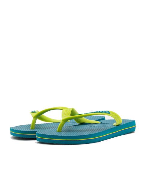 BRASIL LOGO Flip-Flops f&uuml;r Herren Amazonitblau - Schuhe Unisex