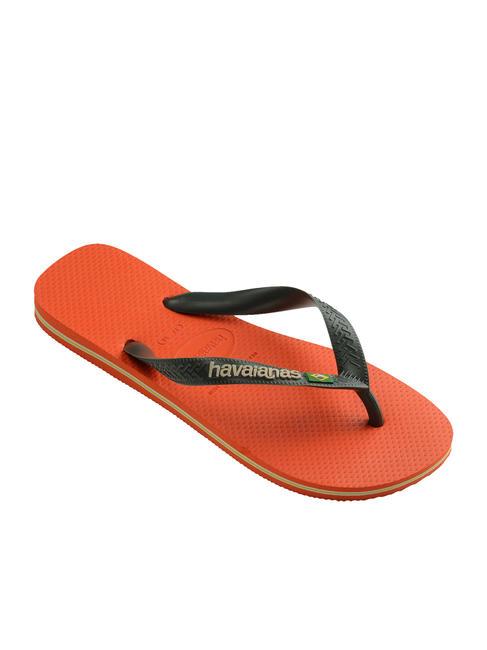 BRASIL LOGO Flip-Flops f&uuml;r Herren Sonnenuntergangsorange - Schuhe Unisex