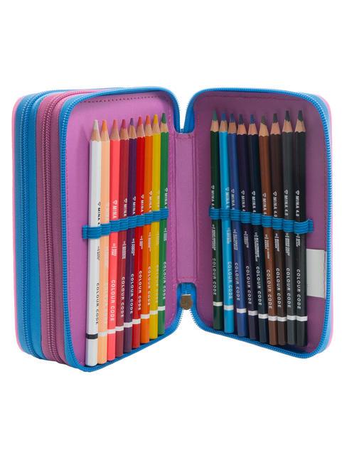 DREAMS&FLOWERS Federm&auml;ppchen mit 3 Rei&szlig;verschl&uuml;ssen und Schulset Schwarz - Etuis und Zubeh&ouml;r