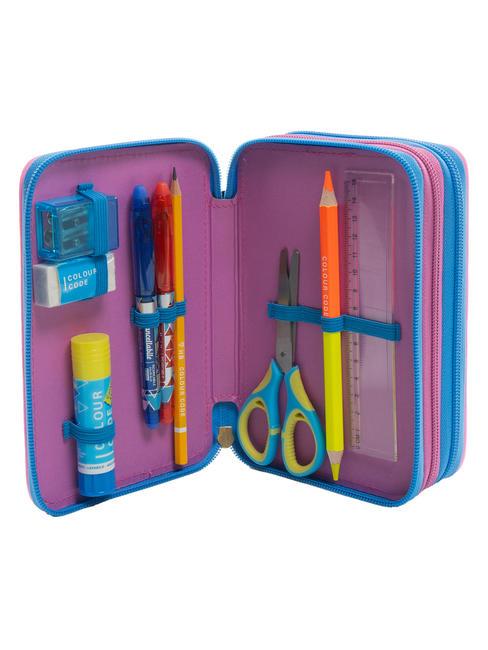 DREAMS&FLOWERS Federm&auml;ppchen mit 3 Rei&szlig;verschl&uuml;ssen und Schulset Schwarz - Etuis und Zubeh&ouml;r