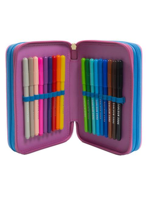 DREAMS&FLOWERS Federm&auml;ppchen mit 3 Rei&szlig;verschl&uuml;ssen und Schulset Schwarz - Etuis und Zubeh&ouml;r