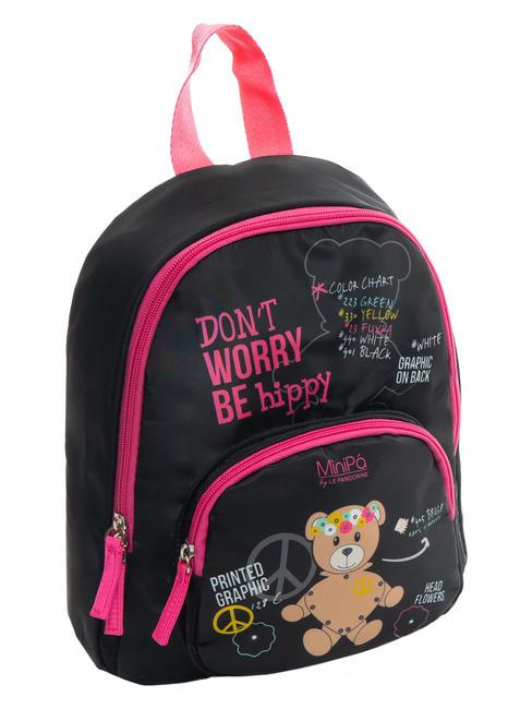 DON'T WORRY BE HIPPY Mini-Rucksack Schwarz - Rucks&auml;cke f&uuml;r Schule &amp; Freizeit