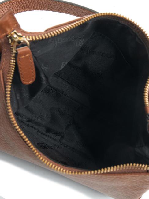 SANDRA Umh&auml;ngetasche aus Leder mit Fransen braun - Damentaschen