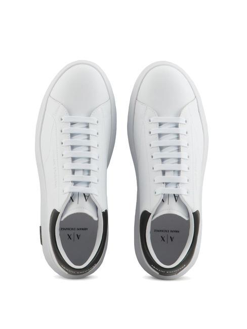Sneaker in Haut Ledersneaker op.wei&szlig; + schwarz - Herrenschuhe