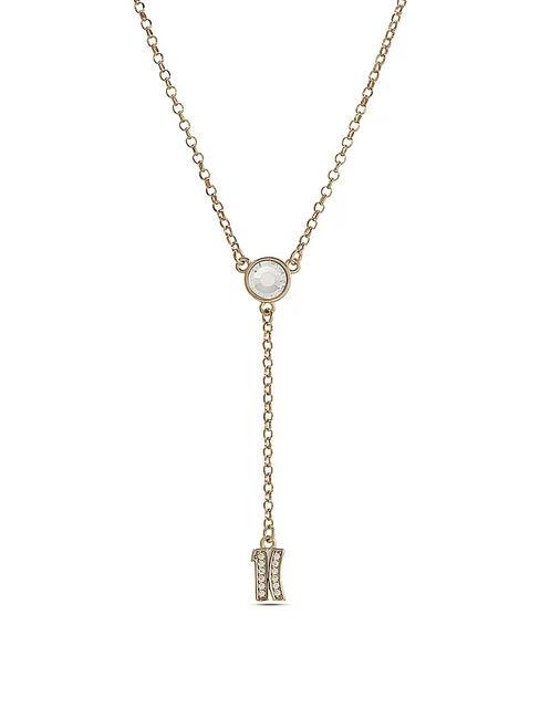 BROADWAY Halskette mit Logoanh&auml;nger und Zirkonen Gold - Halsketten