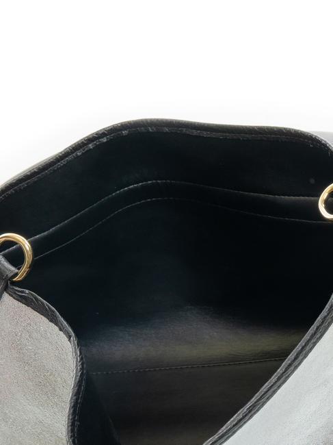 SARA Aktentasche aus Leder schwarzes Silber - Damentaschen