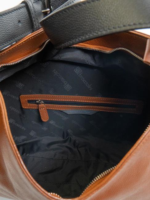 NAOMI Tasche aus geh&auml;mmertem Leder braun - Damentaschen