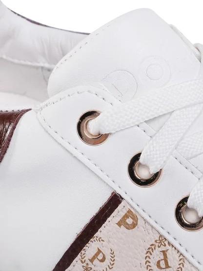 HERITAGE NUKE Plateau-Sneaker Elfenbein/Braun/Wei&szlig; - Damenschuhe