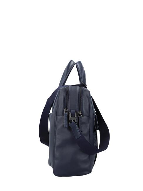 PAN  15,6-Zoll-Laptop-Aktentasche aus Leder Blau - Arbeitstaschen