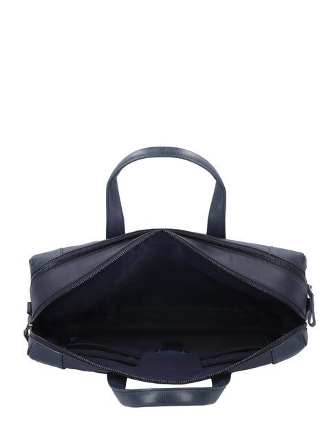 PAN  15,6-Zoll-Laptop-Aktentasche aus Leder Blau - Arbeitstaschen
