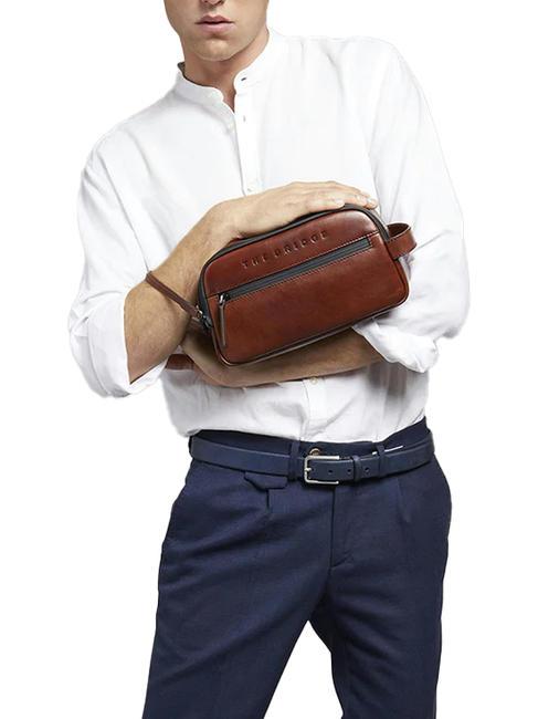 DAMIANO Ledersch&ouml;nheit Tiefsee abb. mattes dunkles Ruthenium - Beauty-Case