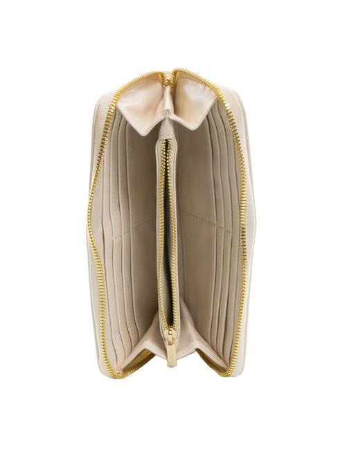 FONT Gro&szlig;e Geldb&ouml;rse mit umlaufendem Rei&szlig;verschluss Beige - Brieftaschen Damen
