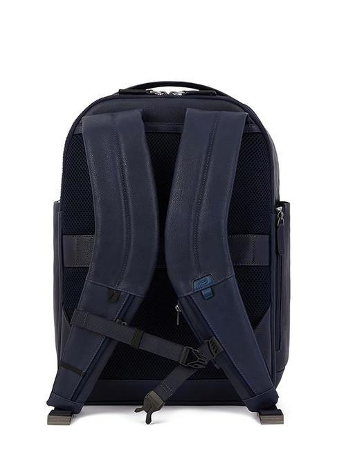 PAAVO Laptop-Rucksack 15,6", aus Leder Blau - PC-Rucks&auml;cke