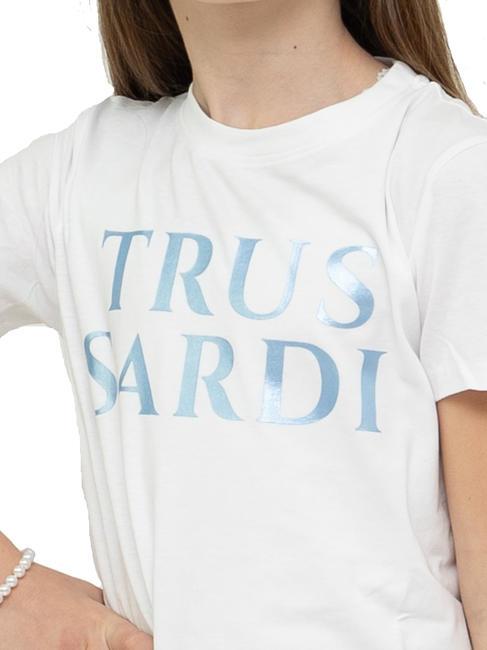 LIMEO Set aus Baumwoll-T-Shirt und Bermuda-Shorts wei&szlig;/azurblau - Trainingsanz&uuml;ge f&uuml;r Kinder