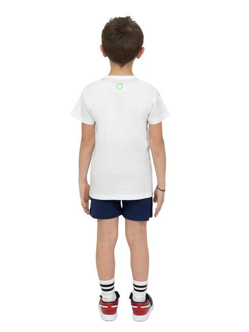POLANCO Set aus Baumwoll-T-Shirt und Bermuda-Shorts wei&szlig;/ind. - Trainingsanz&uuml;ge f&uuml;r Kinder
