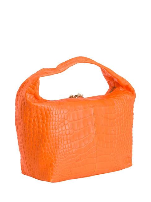 GINGER Kleine Handtasche aus Kokosleder fluoreszierendes Orange - Damentaschen